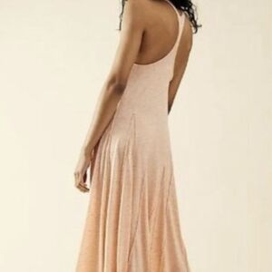 NWT Free People Beach August Nights Maxi Dress XS Peach Linen Blend Racerback